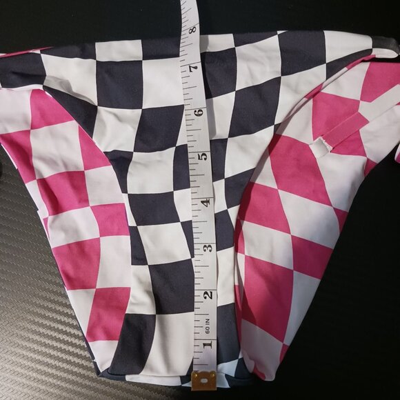NEW Solid & Striped Iris Reversible Bikini Bottoms Checkered Wht/Blk/Pink S - Picture 10 of 10